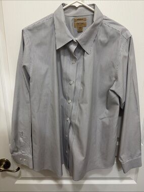 Gold Label investments Gray Pinstripe Dress Shirt